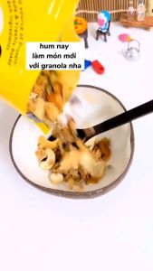 COMBO 2 Granola 400g + Chén muỗng gáo dừa - Hạt ngũ cốc dinh dưỡng ăn kiêng giảm cân tự nhiên Olaben Nutrition