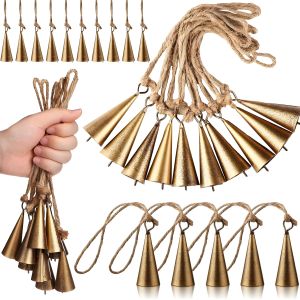 Vintage brass bell set wreath decoration bells country wind bells Christmas tree ornaments perfect for holiday decorations