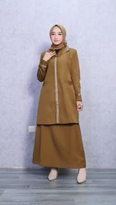 Seragam Pemda Tua Rok A / Setelan Kheki Tua Tunik Pemda Tua Rok A Blazer Kheki Tua Wanita Seragam PNS Seragam ASN Tunik Wanita Kheki Tua Rok A Tunik List Pemda Tua