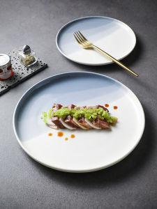 Nordic Ceramic Western Plate Steak Plate Pasta Plate Pizza Plate Breakfast Plate Home Use Dish Plate round High Aesthetic Value Plate