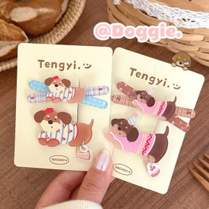 Cute Cartoon Dog Acrylic Hair Clips Set Affordable Price Versatile Hair Accessories for Girls Ideal for Fringes