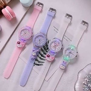 LAKOE Jam Tangan Anak Perempuan Sanrio Kids Watch Karakter Lucu Led Warna Berkelip