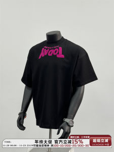 Heavyweight Pure Cotton Short Sleeve Mens T-Shirt Summer New Style Trendy Half Sleeve Black Color Block Letter Print Casual Tee