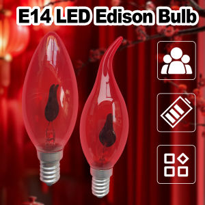 3W E14 220V Led Flame Effect Bulb Candle Fire Bulbs For/Home Effects Light 3/Watt Lighting Red Vintage Edison Flicker Type With