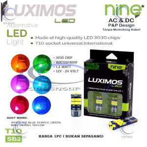 LAMPU LED T10 CREE SB2 15 TITIK AC DC LUXIMOS NINE SEINSENJAPLAT NOMORKABIN MOBIL DAN MOTOR