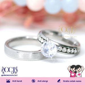 [GRATIS CETAK NAMA] Cincin Couple Titanium Anti Karat M111 | Cincin Pasangan | Cincin Hadiah | Cincin Lamaran | Cincin Tunangan | Aksesoris Pria Wanita