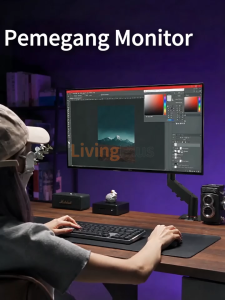 Monitor Arm Gas Spring Desktop Mount Stand 17–32 Inch Bearing 18kg Multi-Direction Monitor Arm Adjustable Monitor Arm