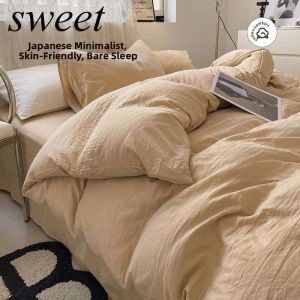 Water Washed Cotton Extra Soft Bed Set Four Piece