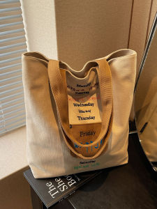Casual Canvas Tote Bag Womens 2025 New Summer Fashion Large Capacity Class Handbag Single Shoulder Commuting Bag
