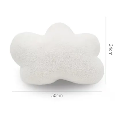 Modern Simple Teddy Velvet Cloud Shaped Plush Pillow Sofa Window White Cloud Cushion Nordic Style Bedroom Cotton Inner Core