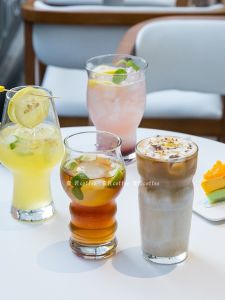 High-Temperature Resistant Glass Juice Cup Large Capacity American Latte Coffee Cup Restaurant Drinks Cup Milk Tea Cup