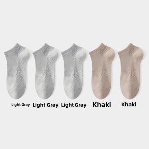 miiow | Mens Summer Thin Cotton Socks Breathable Sport Boat Socks Anti-Odor Absorbent Pure Cotton Mesh Cat Man Socks 2025 New Model