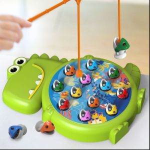 Dinosaur Simple Magnetic Fishing Toys Play Rod Game Toys for Children Baby Montessori with Rod Kids Educational No Rotating Gift