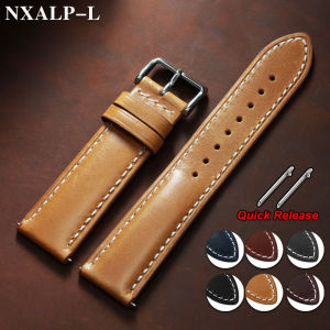 Oil Wax Leather Watch Band 18mm 20mm 22mm Quick Release Soft Cowhide Strap for Omega for Seiko Wristband Business Wrist Belt
