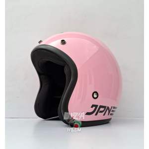 Helm Bogo Retro JPN ARC Classic Pink/ping Pastel metalik satu paket dengan kaca