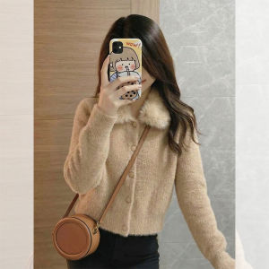 SHAXU | Thickened Knitted Coat with Furry Collar Cardigan for Autumn Winter High-Grade