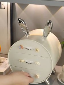 Rak Susun Kelinci Rak Laci Mini Colorfull Rak Kosmetik Serbaguna Cute Stuff Organizer / Storage Box 3 Laci