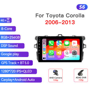 2 Din Car Stereo Radio For Toyota Corolla E140/150 2006-2013 Lntelligent Center Multimedia Player Carplay Android Auto Head Unit