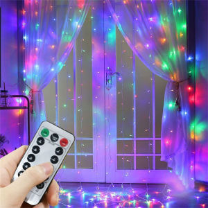 USB LED Curtain Light String Xmas Garland Lamp Tree Bedroom New Year Party Decor Navidad Noel 2025 Christmas Home Decorations