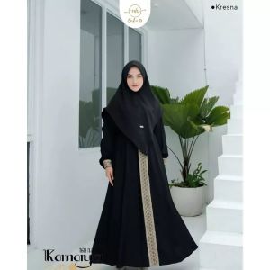 Gamis Kanaya syari ukuran S M L XL XXL gamis syari terbaru lebaran mewah set hijab jumbo polos busui