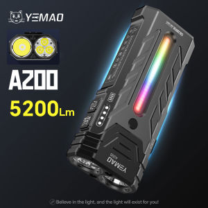 5200 lumens Outdoor Portable LED Flashlight RGB LED Camping Lamp with Magnetic Torch Perfect for Hiking Camping Adventures