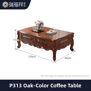 European Style Solid Wood Coffee Table 1.5m