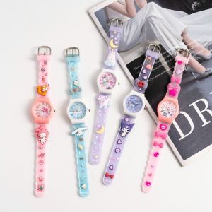 Sanrio kids watches for girls kuromi watch Electronic pointer watch Melody cinnamoroll frozen watch small birthday gift