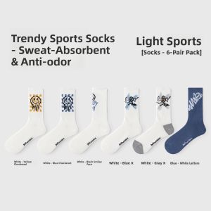 Miiow | Antibacterial Anti Odor Basketball Badminton Socks For Teens And Men Absorb Sweat Prevent Pilling Mid Calf Sports Socks