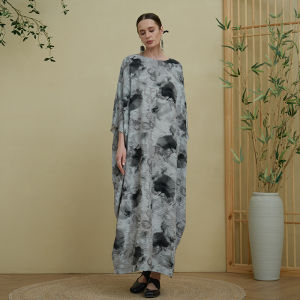 New Chinese Minimalist Y83 Slimming Robe Loose Long Sleeve Artistic Retro Dress Elegant Atmosphere Single Piece Summer Long Dress