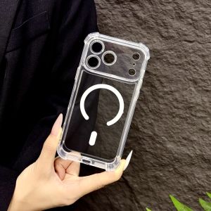 Transparent Magnetic Bumper Phone Case For Magsafe iPhone 17 16 PM 15 14 Plus 13 12 11 Pro Max Camera Lens Full Protection Cover
