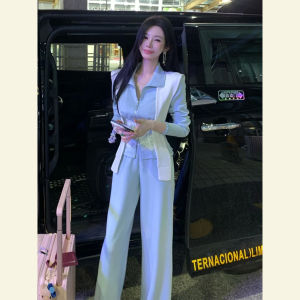 SHANGSHA | Stylish Chic Leisure Blue Sweater Set