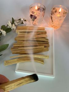 1PC Palo Santo Natural Incense Sticks Wooden Smudging Stick Feather for Indoor Purifying Yoga Healing Aromatherapy Burn Strip
