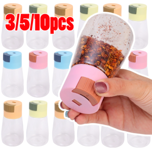10pcs Press-type Salt Bottle / Sealed Seasoning Bottle / Adjustable and Controllable Spice Container / Kitchen Essentials / Salt Bottle