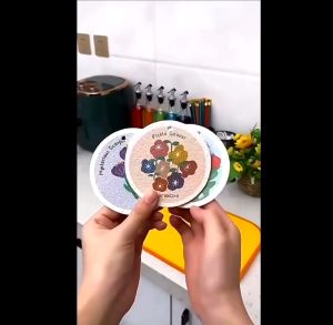 ฟองน้ำทำความสะอาด ฟองน้ำบีบอัด ฟองน้ำเยื่อไม้ ลายการ์ตูน อเนกประสงค์ ฟองน้ำขจัดคราบ ฟองน้ำ ฟองน้ำล้างจานเยื่อไม้ไผ่