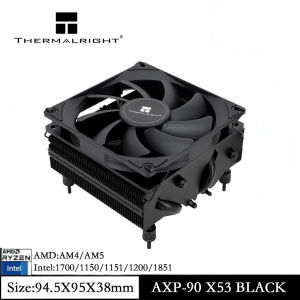 Thermalright | Thermalright AXP90-X53 FULL All Copper Low Profile CPU Air Cooler with 92mm PWM Fan for AMD AM4 AM5 Intel LGA 115X/17XX/1200