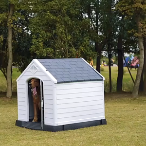 Lovinland Waterproof Dog House Pet Dog Kennel Puppy Stray Cats Dogs Shelter Elevated Floor and Air Vents for Small Medium Large Dogs Outdoor Indoor Use
