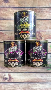 Quả Oliu Đen & Quả Oliu Xanh Tách Hạt (Latino Bella) Pitted Black Olives hộp 3KG