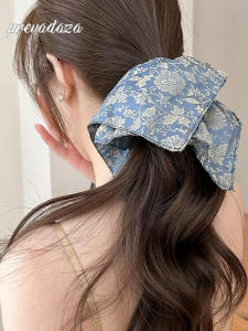 Phụ Kiện Tóc Đuôi Ngựa Bằng Vải Satin Cổ Điển Mới Khăn Quàng Cổ Phong Cách Sơn Dầu Dây Buộc Tóc Cao Cấp Phụ Kiện Tóc