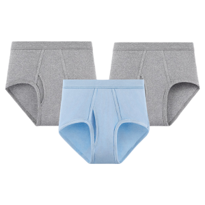 THREEGUN | Elderly Men Cotton Breathable High-Waisted Ribbed Briefs