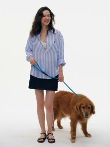 SHEITAOZI | Flax Stripes Loose Leisure Shirt