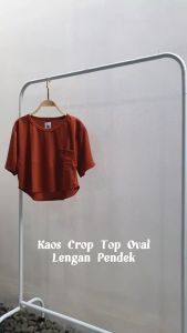 Atasan Polos Oval Lengan Pendek Wanita: Bahan Baby Terry & Desain O-Neck