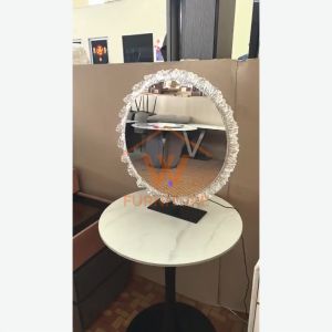 Wfurniture Crystal Acrylic Frame Mirror/Touch Screen Mirror/Cermin Meja Solek/Make Up Mirror