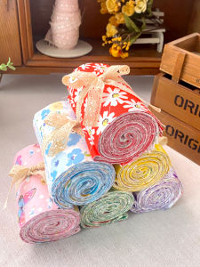 Vải DIY Thêu Hoa Phong Cách Nông Thôn 100% Cotton Dùng Làm Quần Áo Búp Bê Và Làm Bánh Tròn Thủ Công