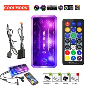 ARGB Controller 12V 5A 6Pin ARGB Cooling Fan Hub Splitter Smart Remote Control PC Computer Case Cooling Chassis Silent Radiator