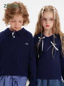 iplant | Spring New Old Money Style Jacquard Knit Childrens Sweater