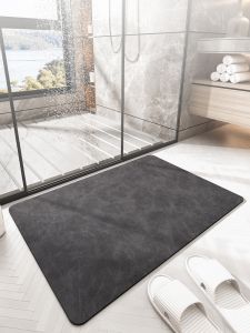 Bathroom Mat Silicon Dikes Quick Dry Anti-Slip Floor Carpet Home Toilet Décalcomanie Entrance Doormat Rectangular Soft Mat