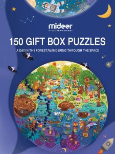 Đồ Chơi Xếp Hình Puzzle MIDEER Dạng Hộp Tròn - 04 Chủ Đề Khu Rừng Vũ Trụ Động vật và Đại dương (150 Mảnh Ghép)