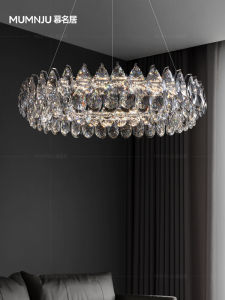 Modern Luxury Crystal Chandelier Living Room Dining Room Light Fixture Designer Artistic Pendant Lamp Stainless Steel Body