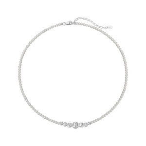 Pure Silver Cats Eye Matte Ball Aurora Gradient Pearl Sweater Necklace Womens High End Luxury Unique Premium Feel Neck Chain