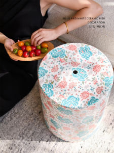 New Chinese Style Peony Round Stool Ceramic Seat